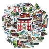35pcs-70pcs Landscape Japanese Architecture Stickers Traditional Travel Sticker Pack PVC Sticker For Car Sticker Phone Laptop