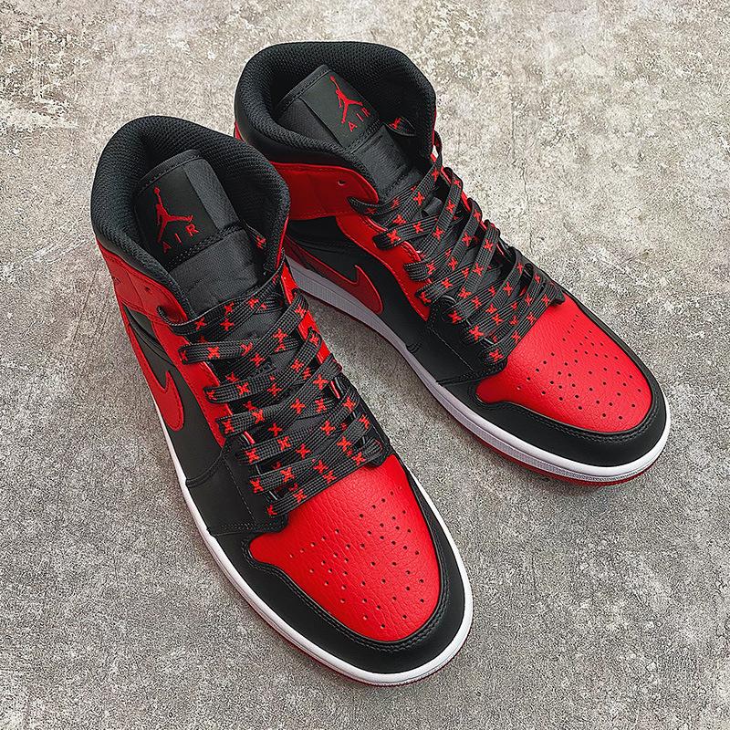 1Pair Fashion Flat Shoelaces for Sneakers Black Red X Stripes Shoe Laces for AF1 120/140/160CM Shoes Accessories Tennis Shoelace