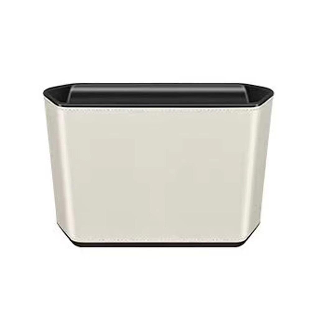 

Leather Car Trash Can Waterproof Car Cup Holder Convenient Paper Napkin Organizer Car Supplies бежевый