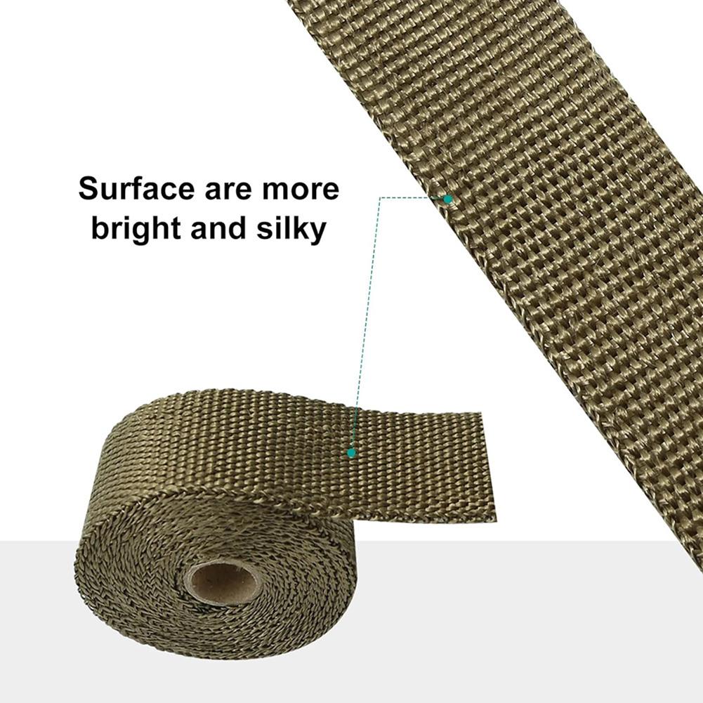 DIY Tent Stove Fireproof Ribbon Adjustable Stove Pipe Wrap with 2 Clamps Anti-Scald Chimney Protector Thermal Insulation