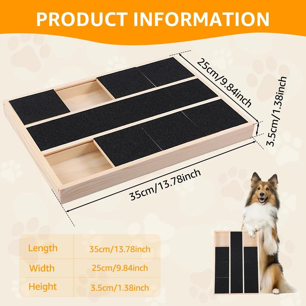 Wooden 3/6 Grids Dog Nail Scratching Board with Snack Box Puppy Claw Grooming Tool Dog Scratch Pad Pet Dogs Grooming Accessories
