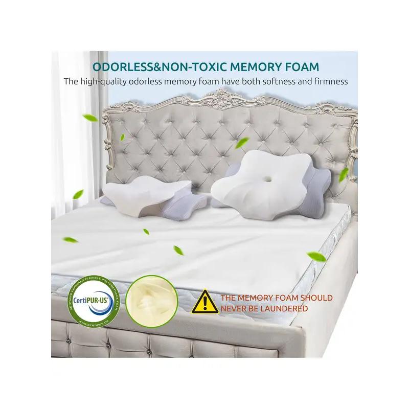 Memory Foam Pillows Smooth cool Ergonomic Neck Support Pillow For Pain Relief High Elastic Soft Washable Home Pillows Bedding