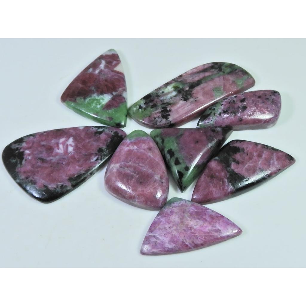 251Cts.. Natural Ruby Zoisite Fancy Cabochon Loose Gemstone 08Pcs Lot C-501