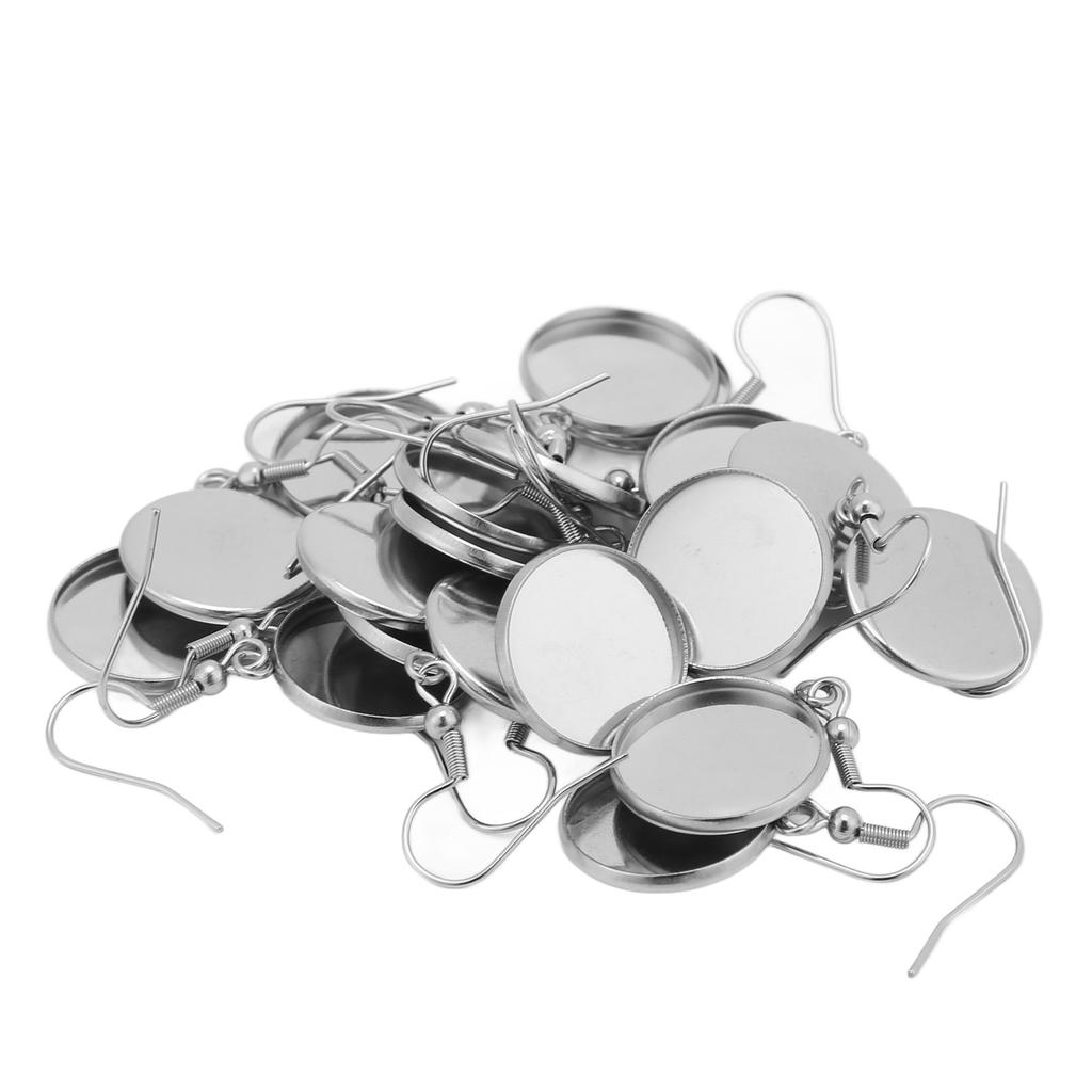 20 ks Náušnicové lůžko Ocelová barva 16 mm Částečně připravené výrobky Šperky DIY Příslušenství pro