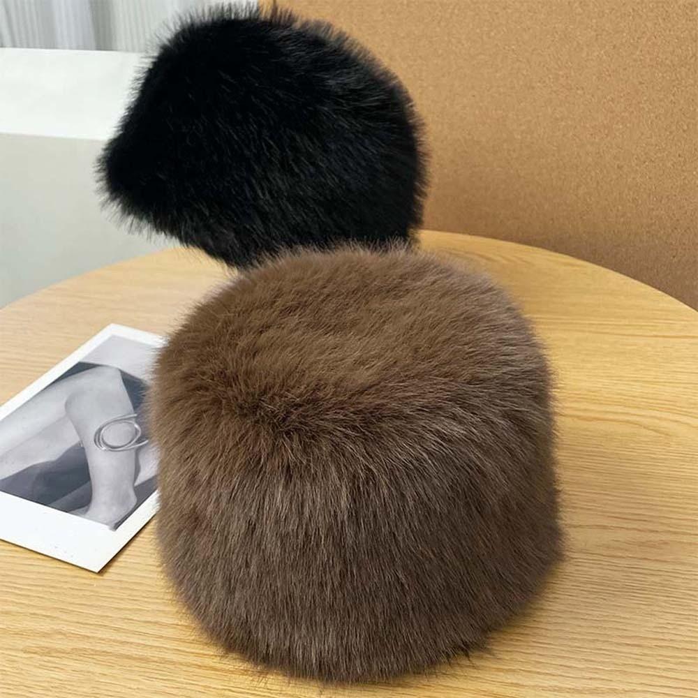 Imitation Mink Fur Winter Fisherman Hat Temperament Anti-cold Basin Cap Plush Bucket Hat Travel