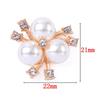 10Pcs Sparkling Flower-Shaped Crystal Pearl Button Pearl Hairpins Headwear Clip Rhinestone Buttons