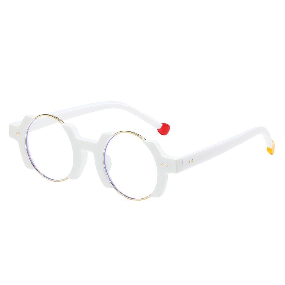 25 Cross-Border Italian Brand Color Matching Irregular Frame Hip-Hop Trend Decorative Frame Glasses Frame