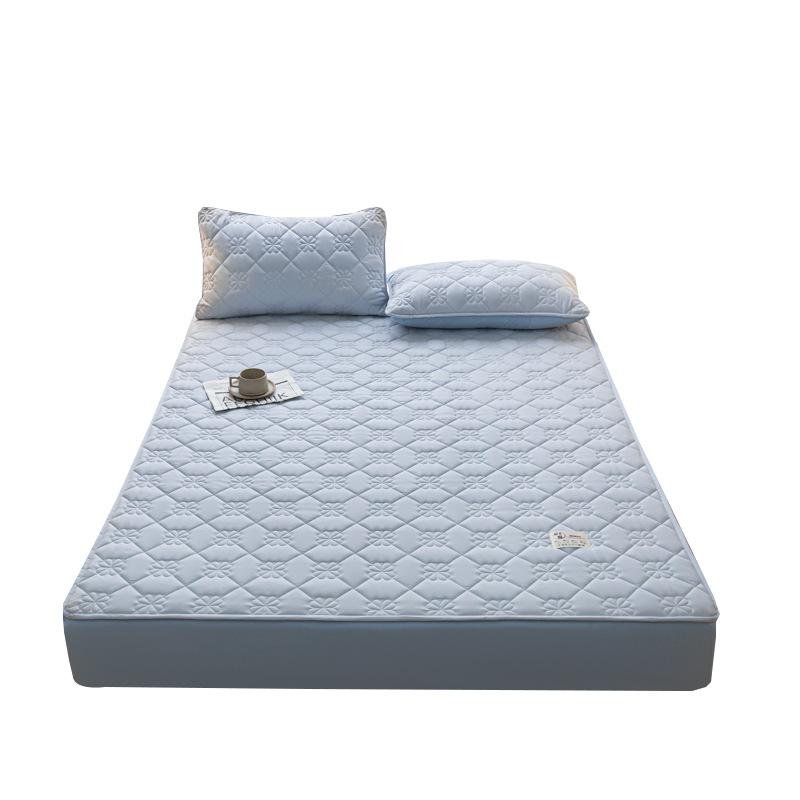 Class A Skin-Friendly Raw Cotton Bedspread Thick Quilted Bedspread Automatic Elastic Around Mattress Cover 1.8 Bed
