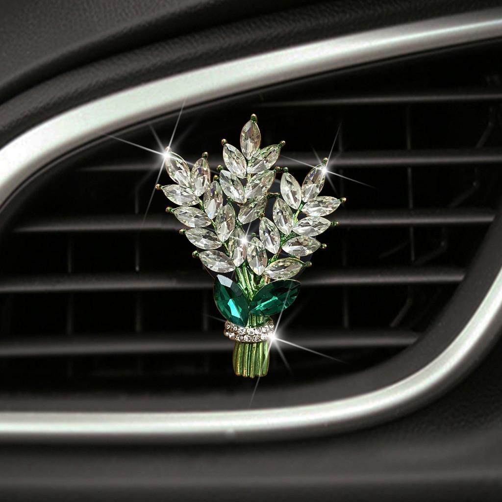 

Хрустальный цветок Автомобильный зажим для духов на воздуховоде Ароматерапевтический освежитель Украшение серебряный