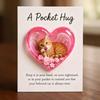 Cat Memorial Pocket Hug with Inspirational Card Emotional Support Love Heart Shaped Cat Pocket Token Decoration Cat Owners Keepsake Gift