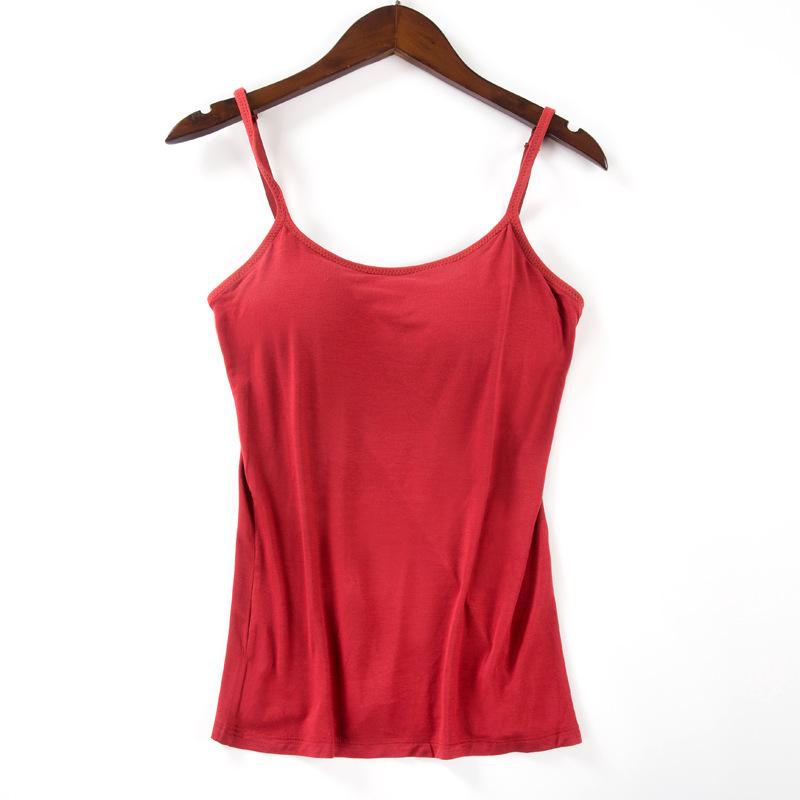Modal Women's Wire-Free Tank Top with Built-in Bra Pads - Yoga Base Layer Upgraded Version