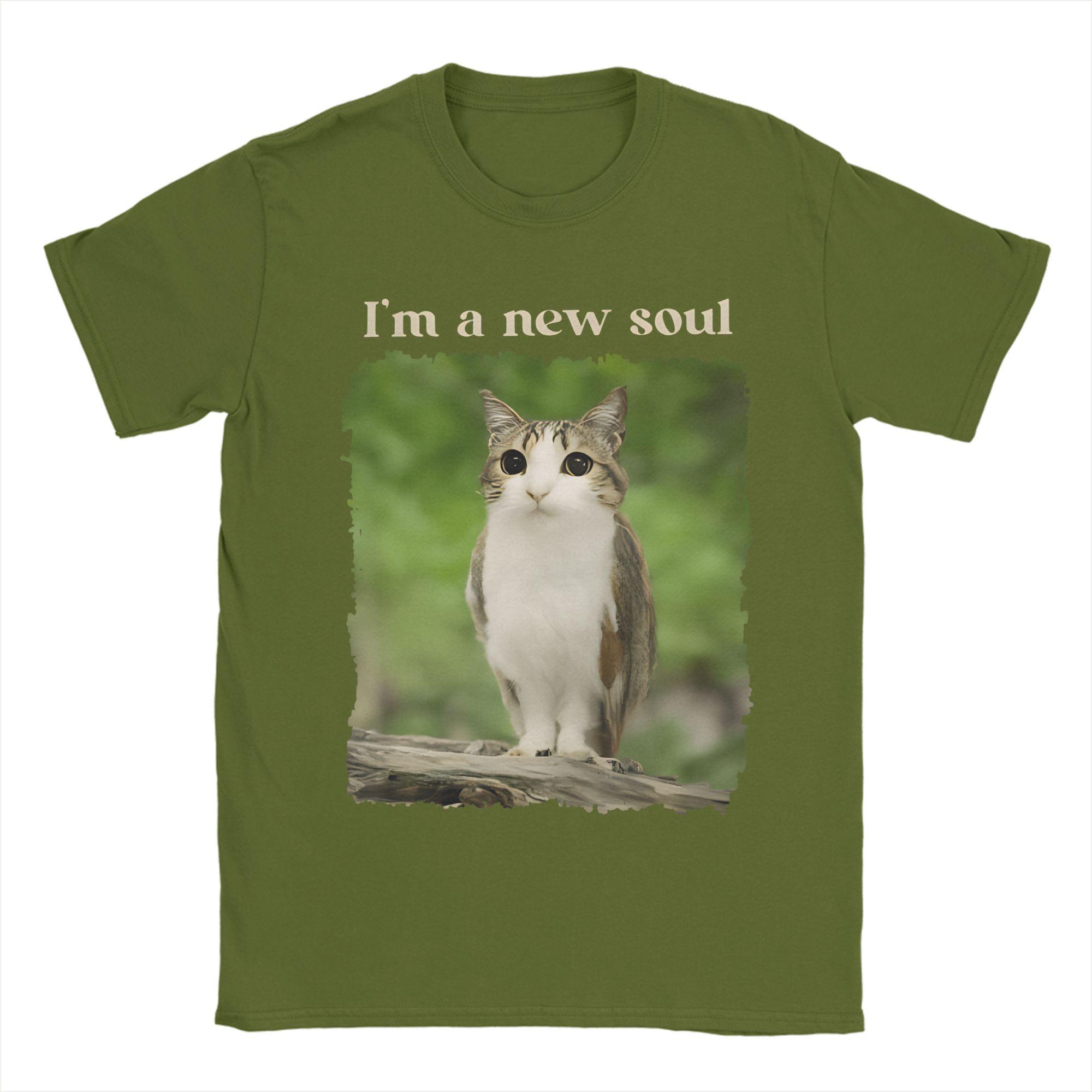 

Мяуль Кіт Сова Маразм Покоління Мяуль Чоловічі Футболки Крута Бавовняна Футболка з Круглим Вирізом та Коротким Рукавом Літні Топи 4XL