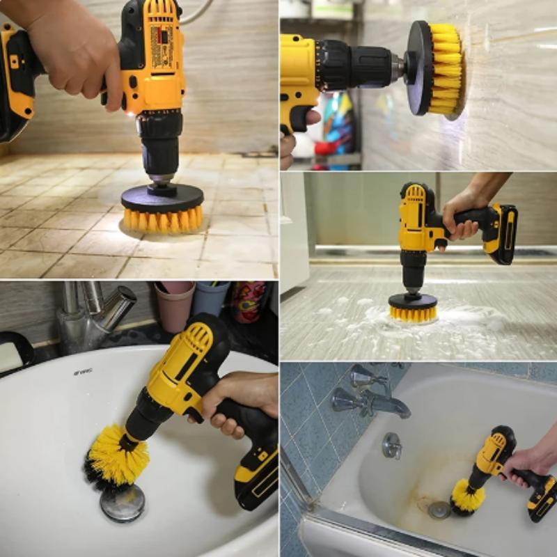 Elektrischer Bohrbürstenaufsatz Set Power Scrubber Bürste Autopolierer Küchen-Badezimmer Reinigungsset Toilettenreinigungswerkzeuge