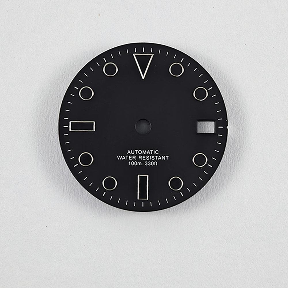 NH35 28,5 mm Bez Logo Sterylna Szlifowana Tarcza Zegarka Bez Luminescencji Biała Czarna Niebieska Zielona Dla NH35A NH36 Srebrne Indeksy Części Tarczy