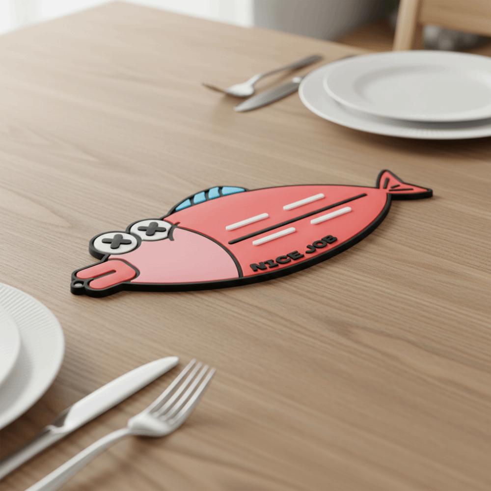 2PCS/SET Cartoon Drain Pot Cover Pad Silicone Heat-Resistant Pad Cup Mat Drain Area