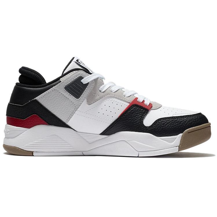 New LiNing Abrasion Resistant Low Top Vintage Basketball Shoes Men's Black White AGBS031-2