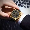 Top Military Man Wristwatch Waterproof Luminous Chronograph Leather Exquisite Watches Men Sports Quartz Watch
