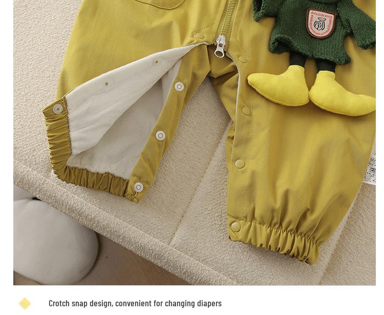 Super Cute Cartoon Baby Romper - Windproof for Spring & Autumn Outings