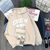 American 250g autumn and winter fleece thickened sweater female student loose long-sleeved top casual hooded jacket