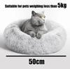50cm Round Pet Bed for Small Medium Dog Bed Cat Bed,Long Plush Dark Gray Dog Bed