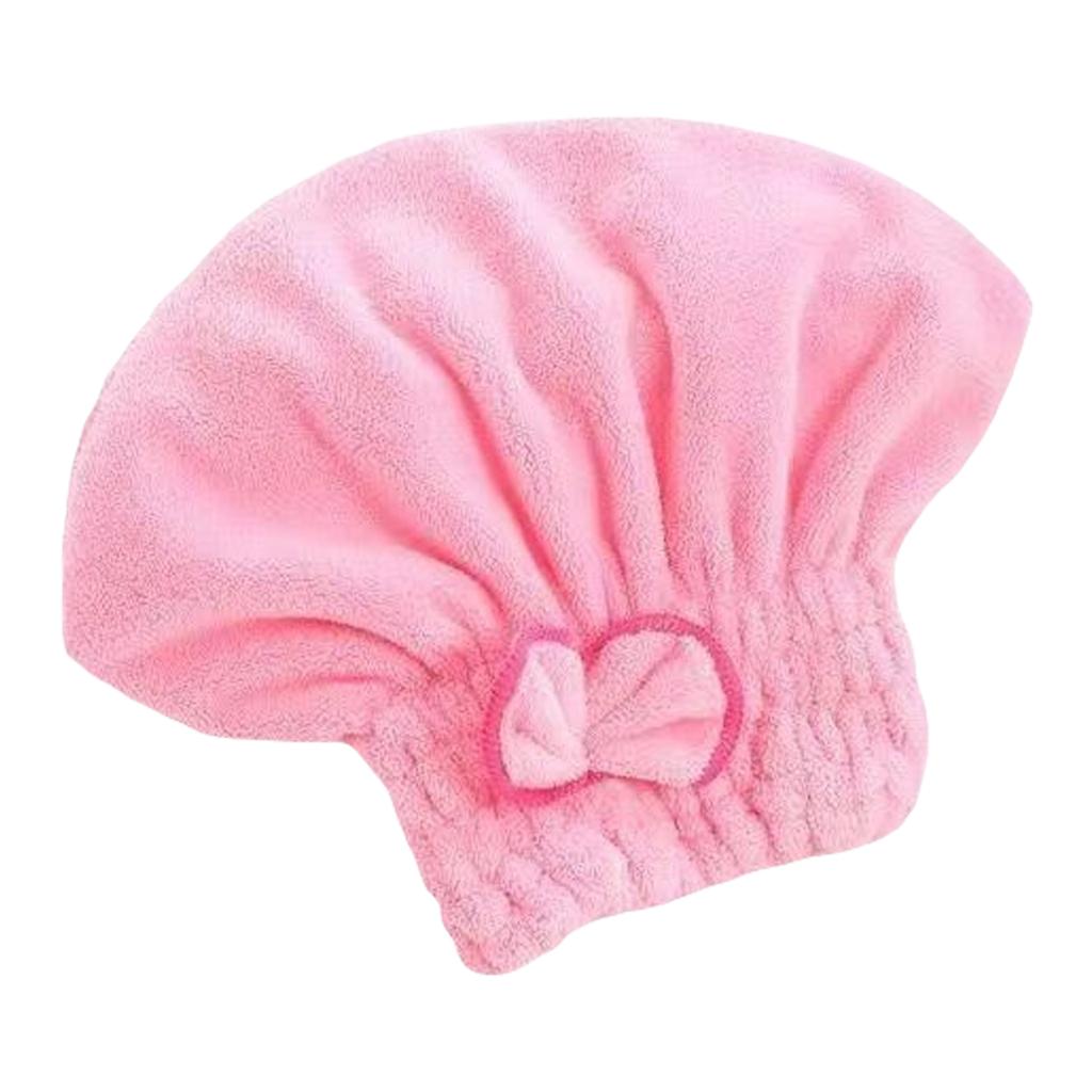 Bath Accessories High Absorbency Hair Towel Wrap Fast Drying Coral Velvet Towel with Bow Knot for Wet Hair
