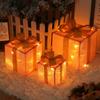 Christmas Lover Gift Box Solid Color 3-Piece Folding Gift Box Luminous Gift Box Christmas Atmosphere Decorative Light