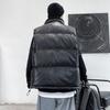 Men's Vest Autumn and Winter Leather Cotton Coat Korean Style Trendy Waistcoat Men's Loose Winter Handsome Thickened Outer Vest Jacket