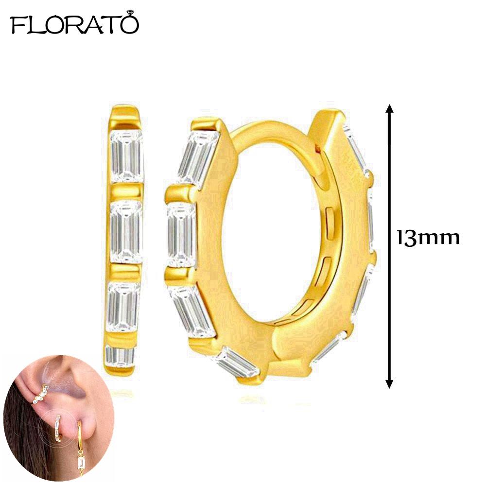 925 Silver Needle 11/13mm Small Hoop Earrings for Women Circle Piercing Huggie Earrings Multicolor Zircon Earrings Party Jewelry