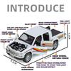 Miniatures 1/32 Toyota Hilux Off Road Pickup Truck Alloy Diecast Model Sound & Light Pull Back Toy Birthday Present for Children