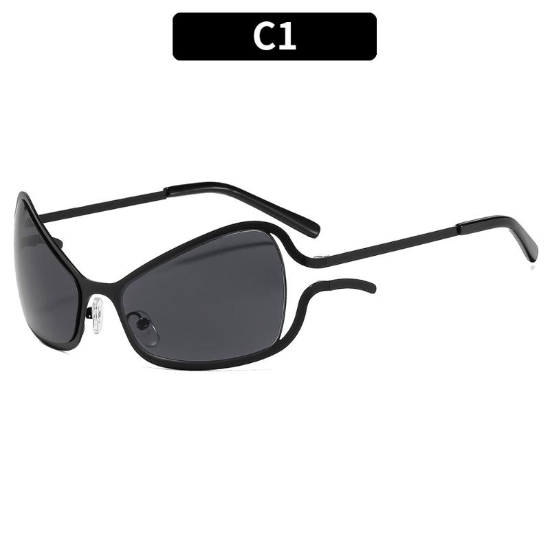 

Non-polarized Vintage Irregular Cat Eye Y2K Punk Men Sunglasses Metal Butterfly Frame Sun Glasses for Women Trendy Eyewear чорний