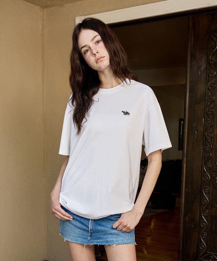 Peullukeu Slam Logo Pigment Short Sleeve T-Shirt White Fst749 (A Type)