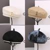 Spring and Autumn Show Face Small Beret Children Fashion Students Versatile Big Head Circumference Painter Hat Casual Bud Hat