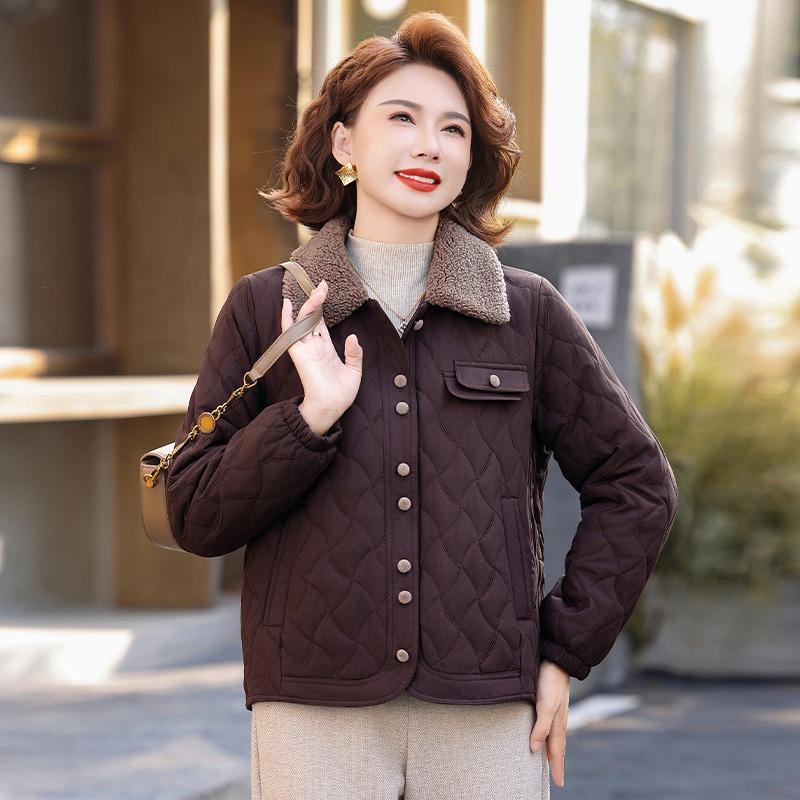 

Winter padded jacket new light versatile temperament women s warm cotton-padded clothes 5XL [Recommended 150-80 kg]