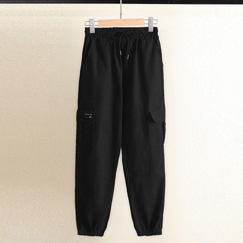 

Брюки-джоггеры в корейском стиле с высокой талией, облегающие, повседневные, гаремные – трендовый унисекс дизайн в стиле Харадзюку для женщин 3XL (140-155 lbs)