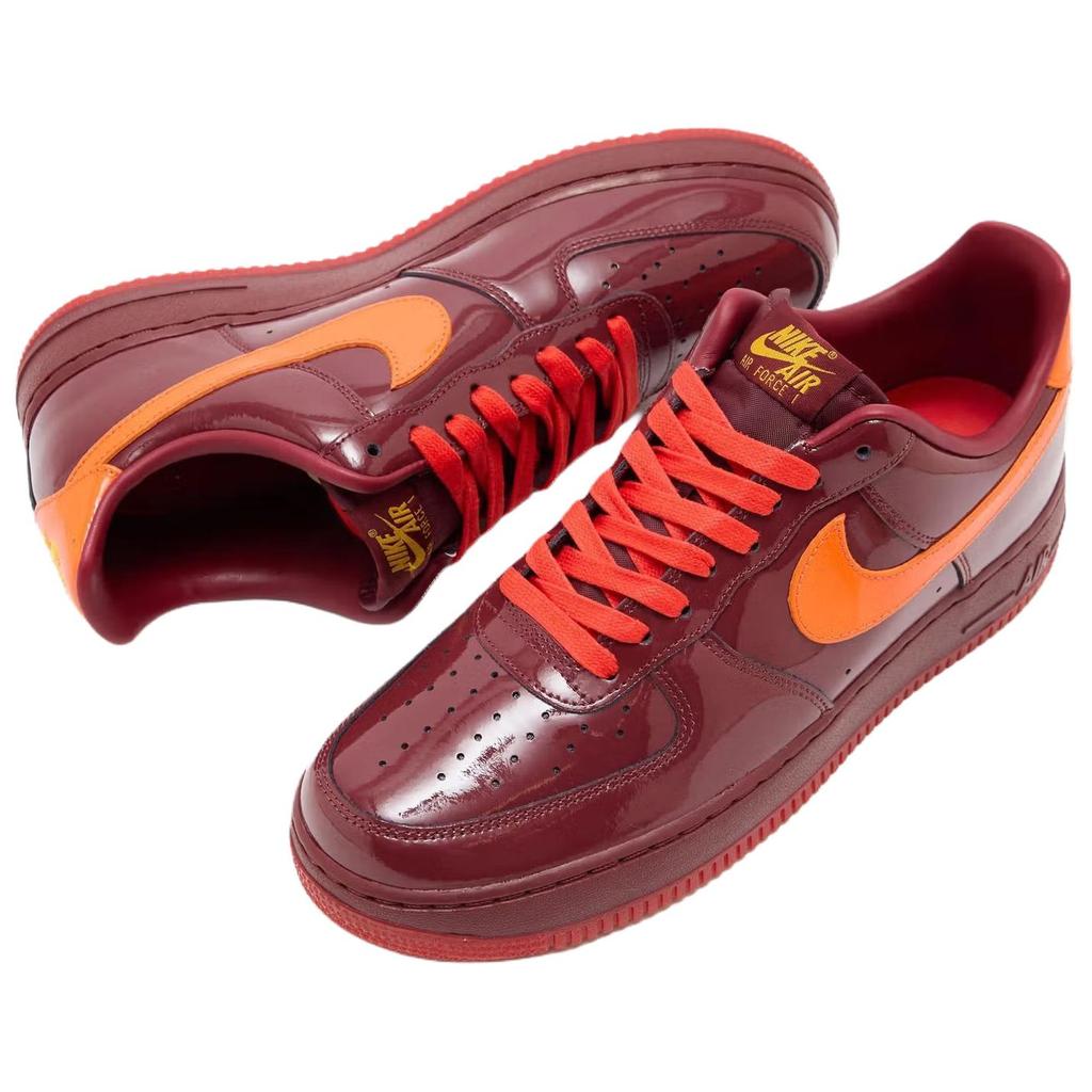Nike Air Force 1 Low Patent Leather Dark Team Red Men Sneakers Orange University-Gold-Safety-Orange-Challenge-Red IO4489-601