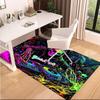 1PC Custom Name "Neon Skull DJ Party" Theme Floor Mat Ideal for Living Room, Game Rooms, Office, Bedroom,Floor Mat Playful Design