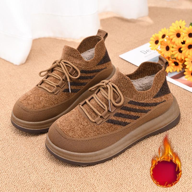 Cotton Shoes Female Winter Padded Thickened Warm Non-slip Soft Bottom Cotton Boots Middle-aged and Older Mothers Shoes Outdoor Anti-cold Snow Shoes