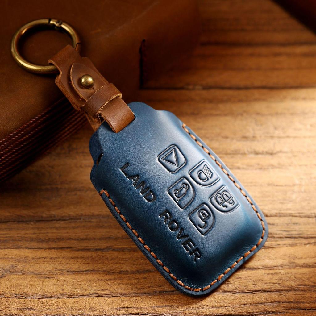 Premium Genuine Leather Key Case for Land Rover - Full Coverage, Signal-Friendly Protection