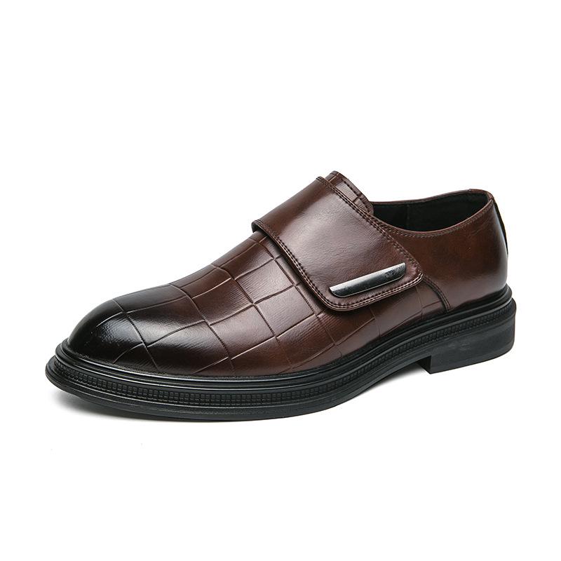 Men s Plus Size Korean Style Casual Velcro Leather Shoes - Formal & Fashionable 40