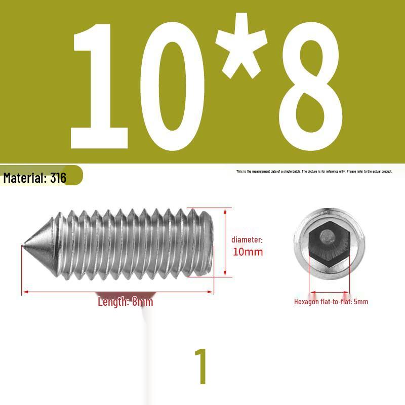12.9 Edelstahl 304 Innensechskant Kegelspitze Gewindestift M2/M3