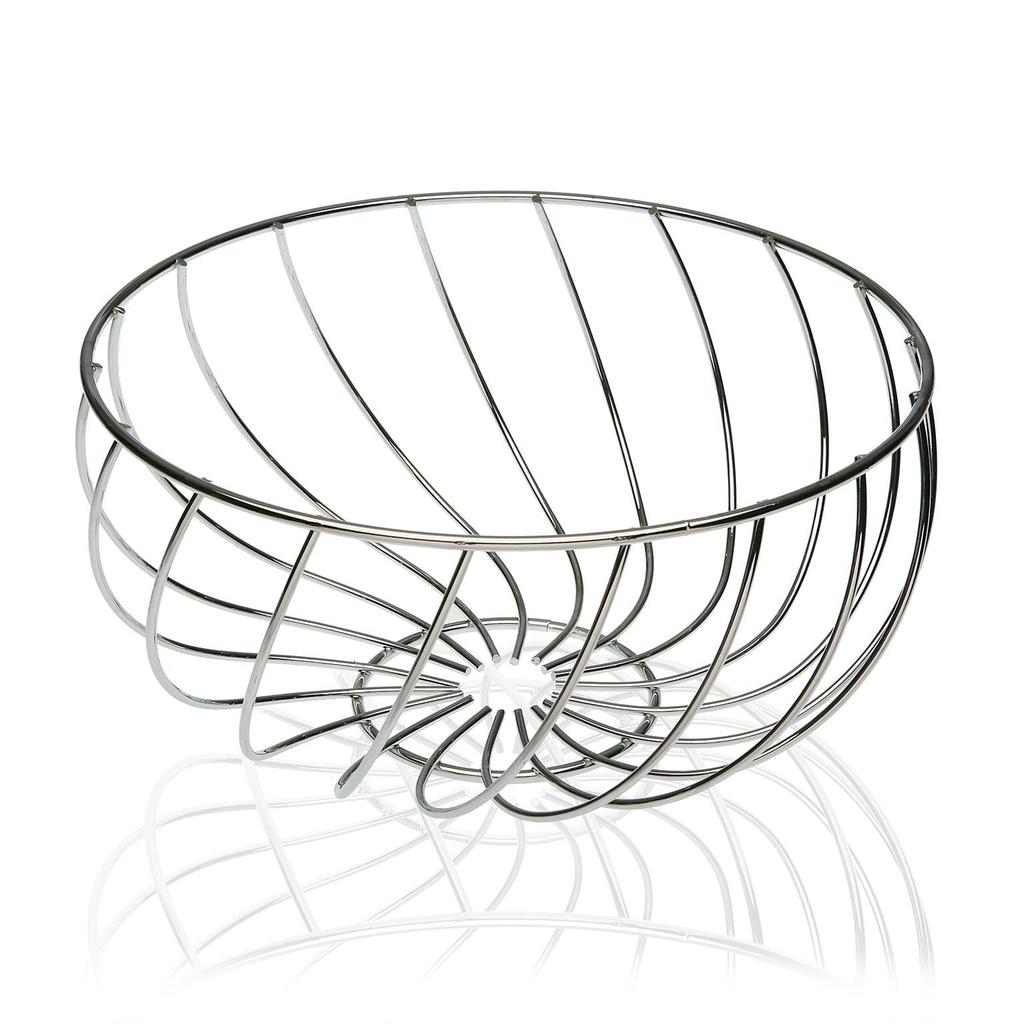 Obstschale aus verchromtem Metall