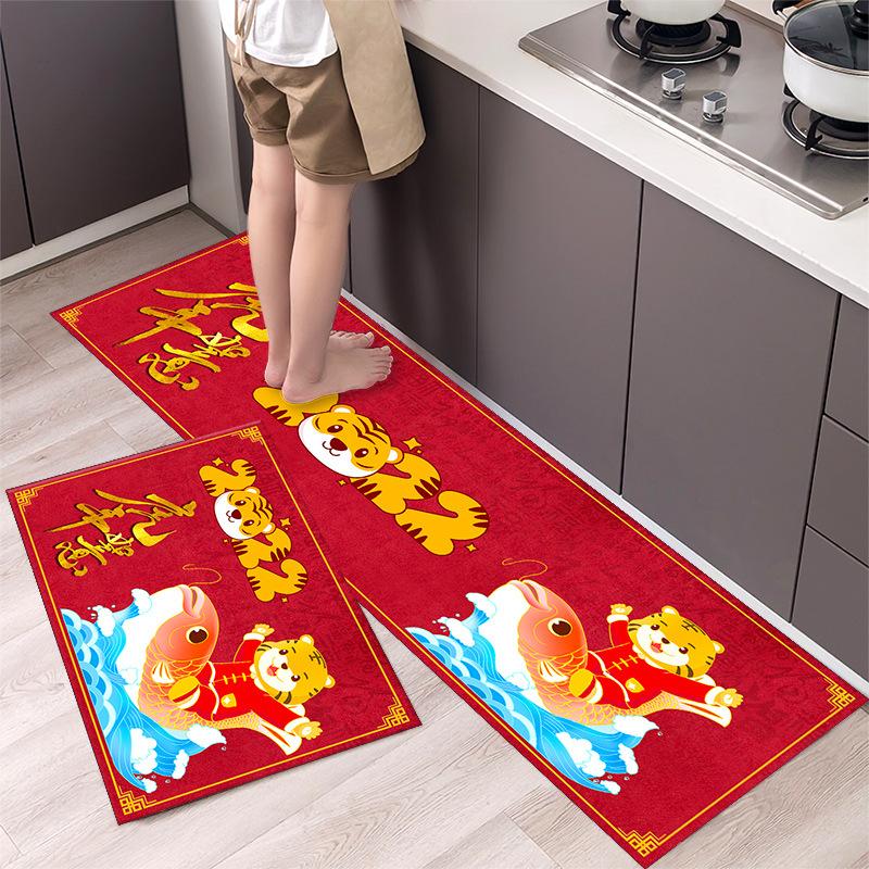 

WTEMPO Прочный цветочный узор напольный коврик для кухни ковер для ванной комнаты коврик для ног 40 * 60cm