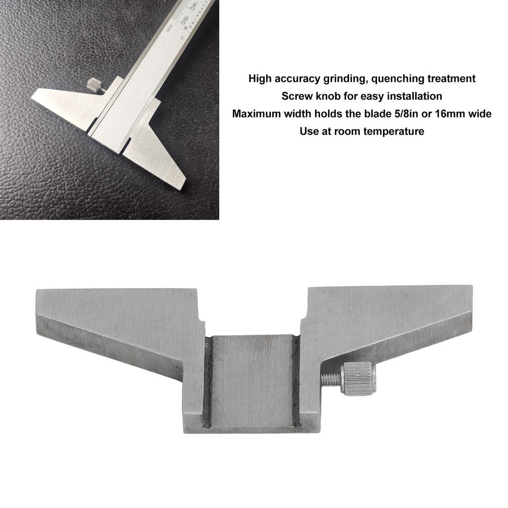 Caliper Depth Base Stainless Steel Screw Knob High Accuracy Grinding Quenched Depth Base Attachment for Measuring