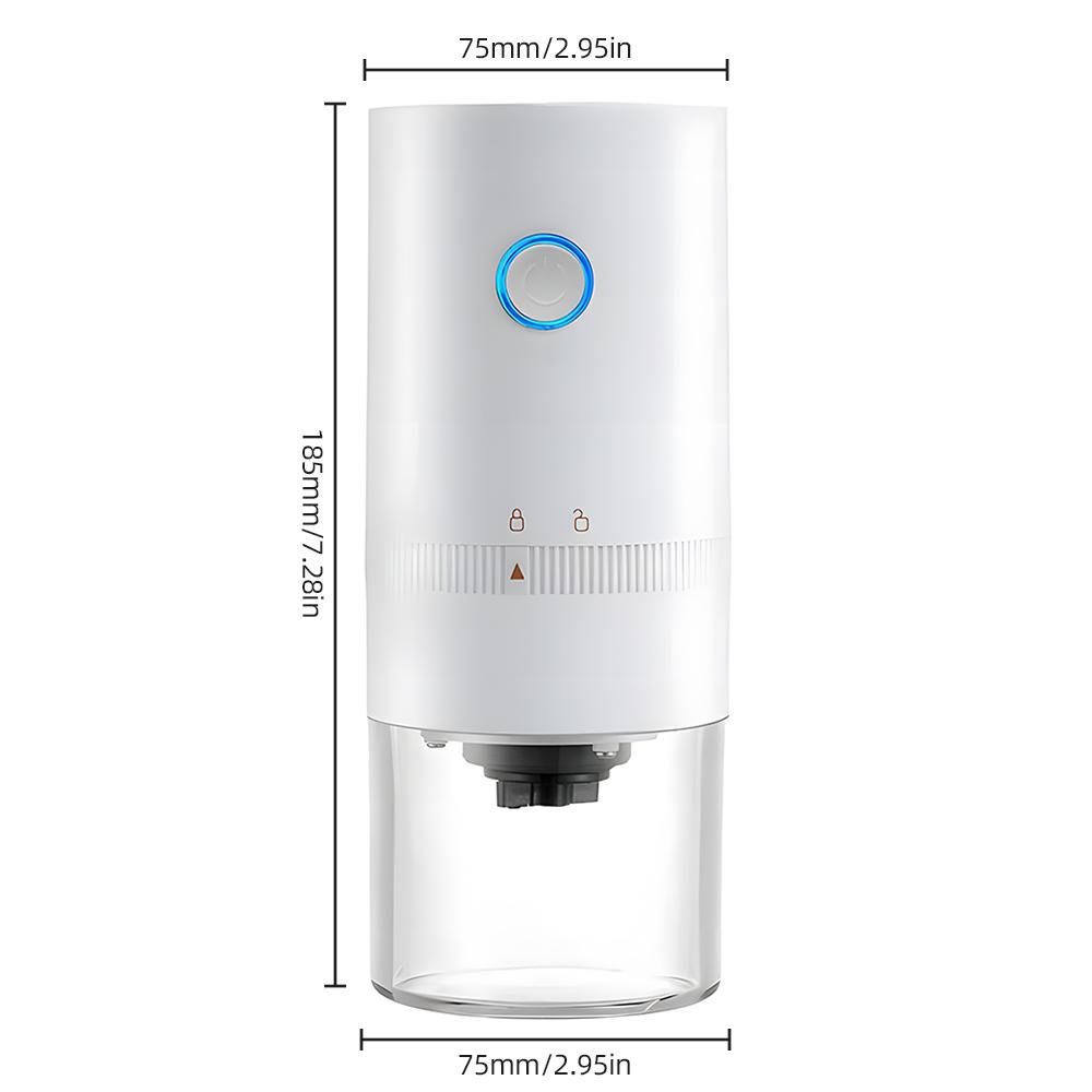 Portable Electric Burr Coffee Grinder Ceramic Blade Burr Grinder USB Rechargeable Coffee Bean