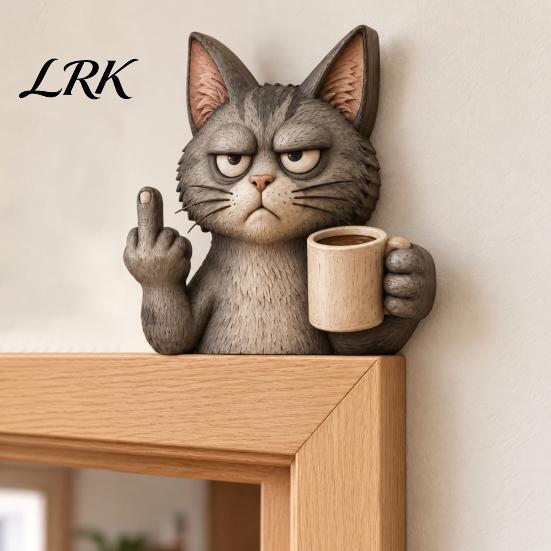 Holiday Door Frame Sign Middle Finger Animal Corner Sign, Funny Wooden Durable Wood Ornaments Decoration, Wall Hanging Ornament for Festive