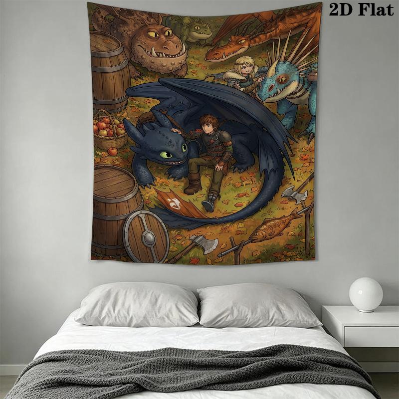 Come Allenare un Drago Arazzo da Parete Appeso Estetico Coperta in Tessuto Stampato Arazzi Decorativi per Camera da Letto Soggiorno Arredamento per la Casa