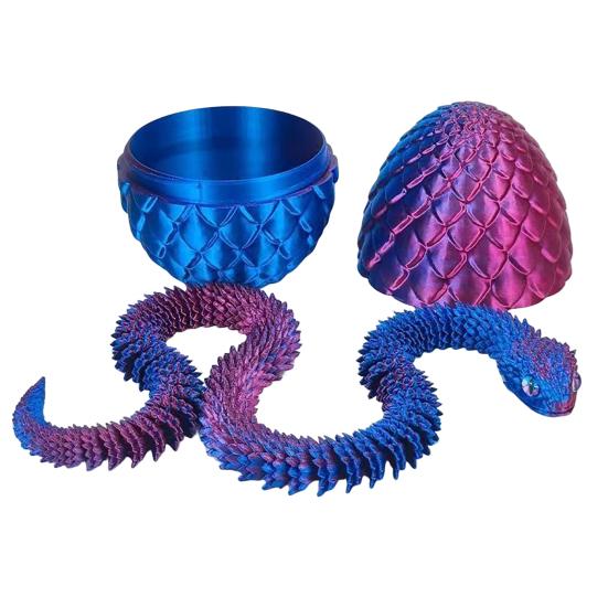 

3D-печатная игрушка-змея, шарнирная змея, украшение, яйцо со змеей внутри, гибкая змея, игрушка-непоседа для украшения стола, снятия стресса G