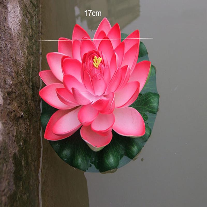 10cm/17cm Lotus Artificial Plantă Falsă Decor Iaz Nufăr Artificial Spumă Plutitoare Lotus Acasă Grădină Acvariu Floare Falsă