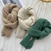Fashion Cashmere Scarf Winter Warm Thick Comfortable Velvet Convenient Scarf Outdoor Keep Warm Solid Color Simple Scarf