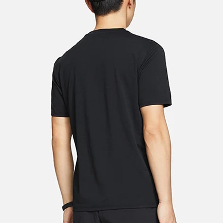 Li Ning Training Series Reflective Letter Logo Quick-Dry Short Sleeve T-Shirt Men Tops Black ATSS833-1